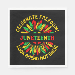 Add Name Edit Text Juneteenth Sunflower & Slogans  Napkins