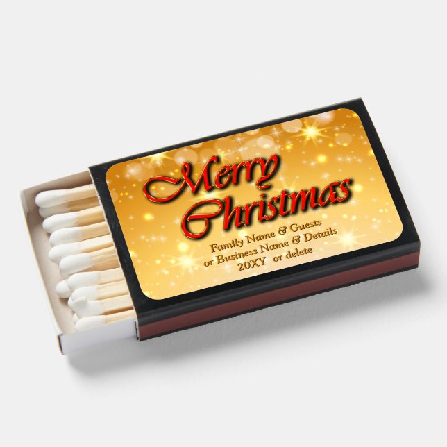 Add Name Edit Text Matching Christmas 20xx  Matchboxes (Front Open)
