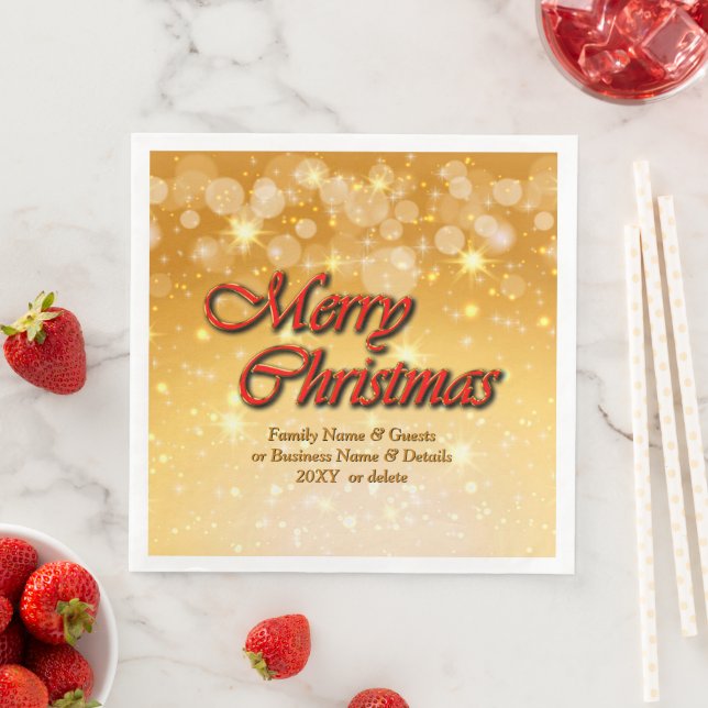 Add Name Edit Text Matching Christmas Paper Dinner Napkins (Insitu)