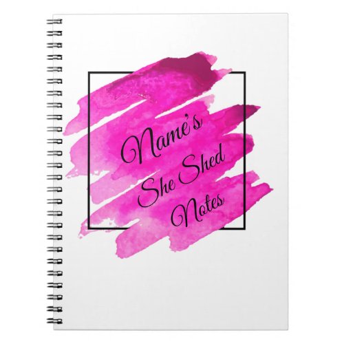 Add Name Edit Text She Shed Mauve Brush Stroke     Notebook