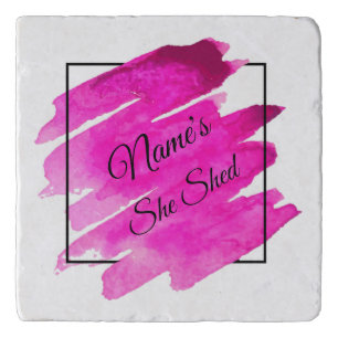 Add Name Edit Text She Shed Mauve Brush Stroke Trivet