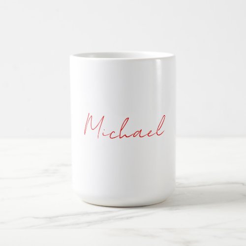 Add Name Elegant Creative Callgraphy Red White Coffee Mug