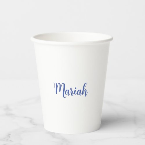 Add Name Elegant Creative Classical Blue White Paper Cups