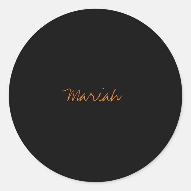 Add Name Elegant Creative Classical Handwriting Classic Round Sticker (Front)