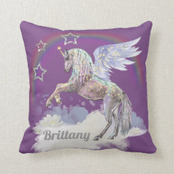 Add name Fantasy Unicorn home decor pillow