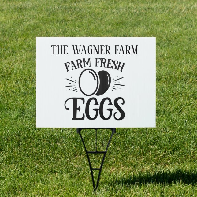 add name Farm Fresh eggs word art Sign (Insitu)