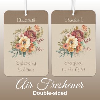 Add name for introverts solitude floral brown