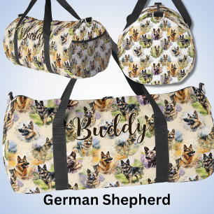 Add Name, German Shepherd Duffle Bag