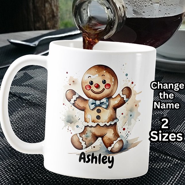 Add Name, Gingerbread Man for Christmas  Coffee Mug (Creator Uploaded)