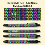 Add Name, Goth Gothic Rainbows Skulls on Black Pen<br><div class="desc">Add the Name,    Change to your own details. See my store for lots more great Pens</div>