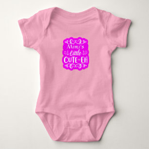 Add Name Grandma's Little Cute-eh Pink Girl Baby Baby Bodysuit