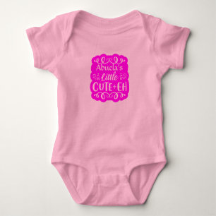 Add Name Grandma's Little Cute-eh Pink Girl Baby Bodysuit