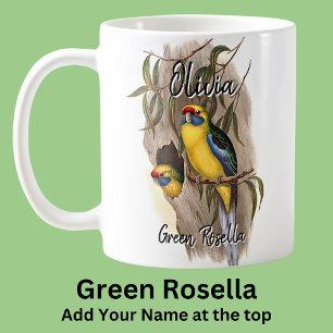 Add Name Green Rosella Australian Bird Animal Coffee Mug