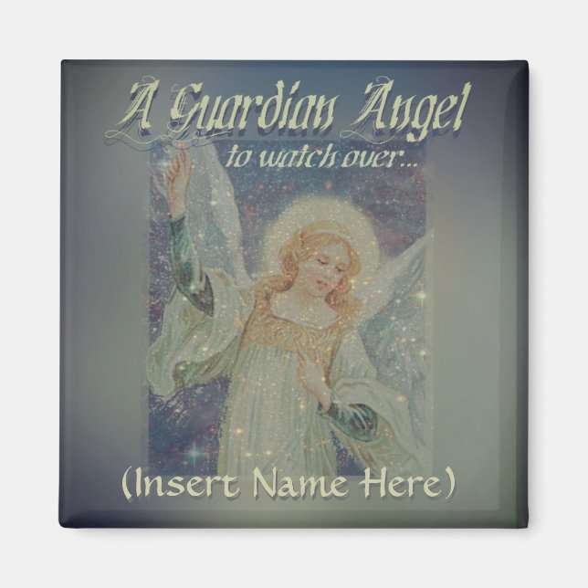 Add Name Guardian Angel Magnet (Front)
