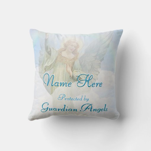 Add Name Guardian Angel Pillow Zazzle
