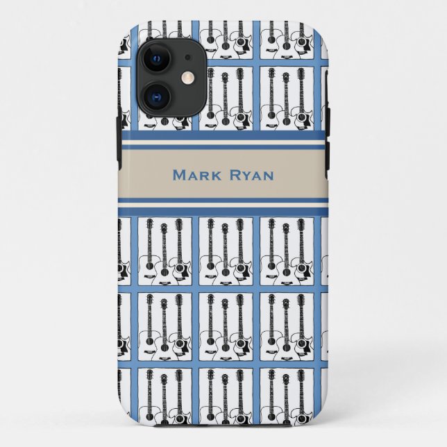 add name guitars music pattern Case-Mate iPhone case (Back)