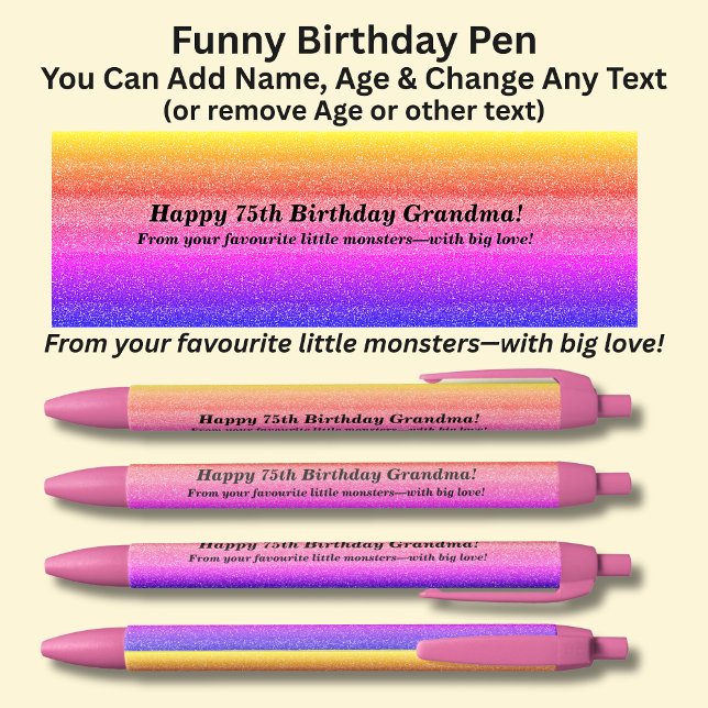 Add Name, Happy Birthday & from Little Monsters Pen (Creator Uploaded)