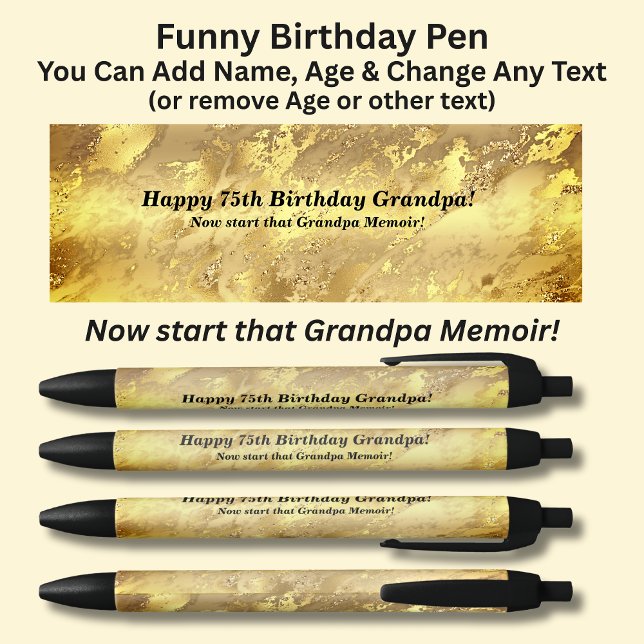 Add Name, Happy Birthday Now start that Memoir Pen (Creator Uploaded)