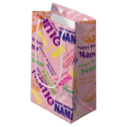 Add Name, Happy Birthday Small Gift Bag
