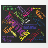 Add Name Happy Birthday Wrapping Paper (Flat)