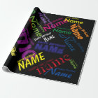 Add Name Happy Birthday Wrapping Paper