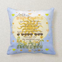 Add Name Hearts & Sunshine Throw Pillow