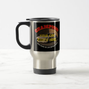 Add Name, His Car Photo, Text, Champion Motor Car Travel Mug