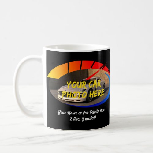 Add Name  His Car Photo with Speedo Icon Coffee Mug