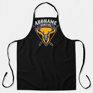 ADD NAME Hunter Elk Skull Big Antlers Deer Hunting Apron