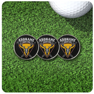 ADD NAME Hunter Elk Skull Big Antlers Deer Hunting Golf Ball Marker