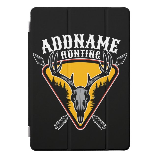 ADD NAME Hunter Elk Skull Big Antlers Deer Hunting iPad Pro Cover (Front)