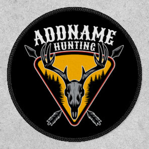 ADD NAME Hunter Elk Skull Big Antlers Deer Hunting Patch