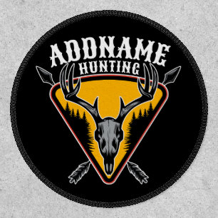 ADD NAME Hunter Elk Skull Big Antlers Deer Hunting Patch
