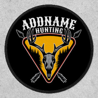 ADD NAME Hunter Elk Skull Big Antlers Deer Hunting Patch