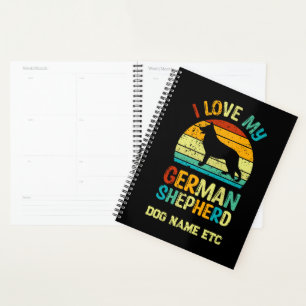 Add Name - I Love My German Shepherd Dog Sunset  Planner