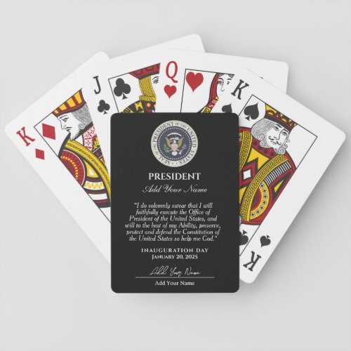 Add Name Inauguration Day January 20 2025 Playing Cards