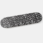 Add Name Initials, Black Gray Auto Car Parts  Skateboard<br><div class="desc">Add any name or initials you want on this great design - See my store for lots more personalized skateboard designs and Skateboard T-Shirts,  Hoodies,  Backpacks,  Blankets and more.</div>