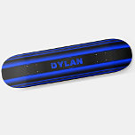 Add Name Initials Blue Stripes Black Textured Look Skateboard<br><div class="desc">Add any name or initials you want on this great design - See my store for lots more personalized skateboard designs and Skateboard T-Shirts,  Hoodies,  Backpacks,  Blankets and more.</div>