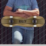 Add Name Initials, Metallic Gold Strips  Skateboar Skateboard<br><div class="desc">Add any name or initials you want on this great design - See my store for lots more personalized skateboard designs and Skateboard T-Shirts,  Hoodies,  Backpacks,  Blankets and more.</div>