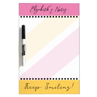 Add name keep smiling yellow pink notes