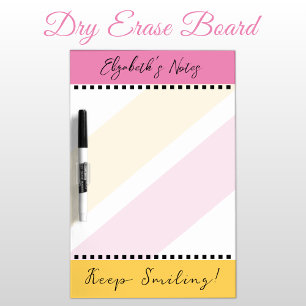 Add name keep smiling yellow pink notes dry erase board