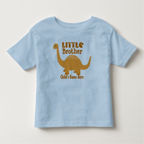 Add Name Little Brother Dinosaur Print Toddler T_shirt