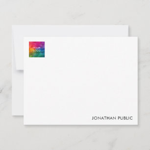 Add Name Logo Here Trendy Modern Minimalistic Note Card