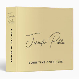 Add Name Logo Script Text Here Gold Color 3 Ring Binder
