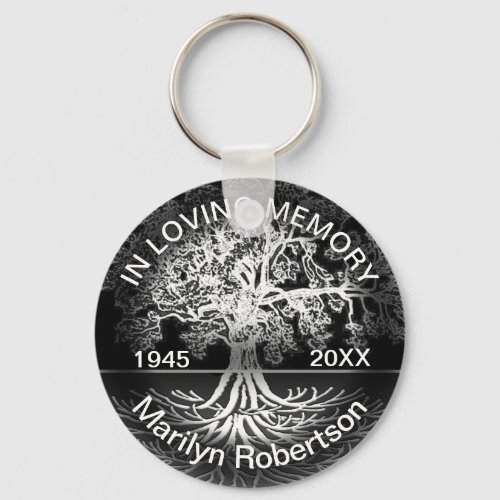 Add Name  Loving Memory  Tree of Life Keychain