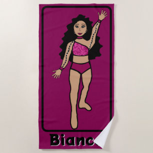 Add Name Majorette/Dancer Beach Towel (Fuchsia) 3