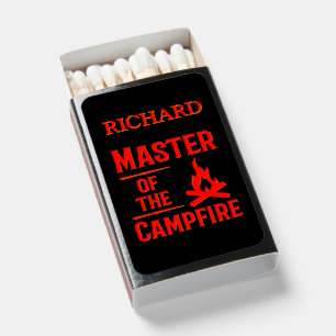 Add Name Master of the Campfire Funny BBQ  Matchboxes