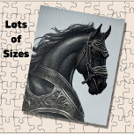 Add Name Message, Strong Black Horse with Armour  Jigsaw Puzzle<br><div class="desc">Strong Black Horse with Armour - - See my store for more great designs.</div>