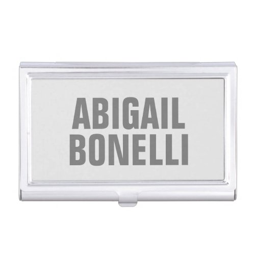 Add name minimalist bold modern grey chic business card case