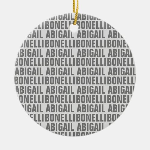 Add name minimalist bold modern grey chic ceramic ornament